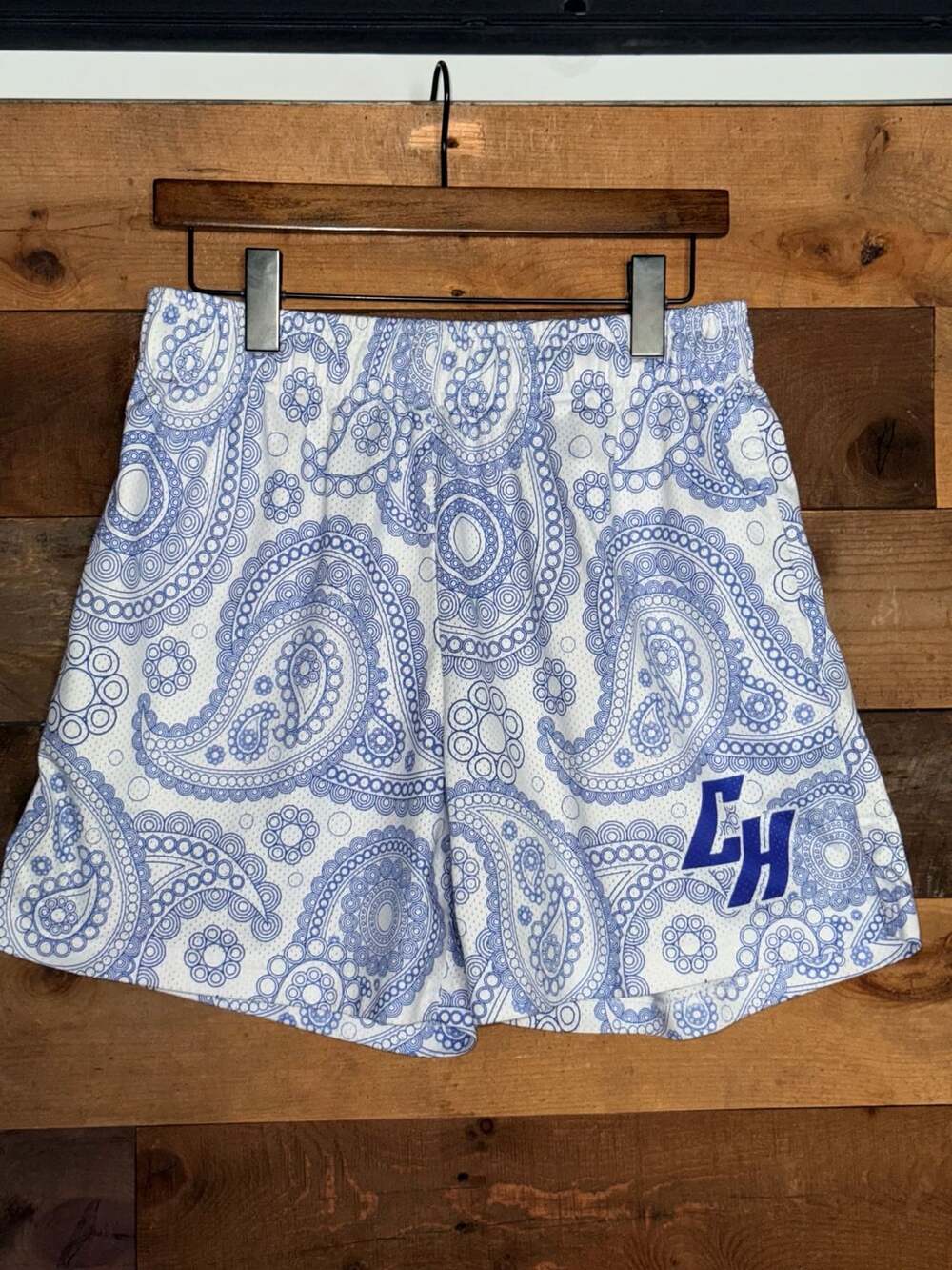 Common Hype Premium Blue Paisley Stitch Mesh Shorts M 0253
